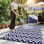 OLANLY Outdoor Rug 6x9 ft Waterproof Reversible Chevron Mat - Image 3