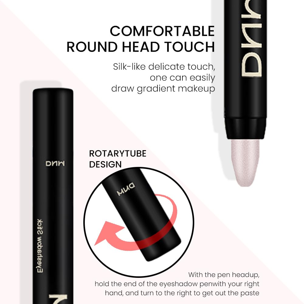 Kaely 2Pcs Cream Eyeshadow Sticks Set for Eyes Waterproof,Champagne Shimmer & Pearl Shimmer Matte Eye shadow Stick Pencil Pen Bulk sombras en crema para ojos 17+18