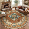 RELEANY Washable Area Rug, Round 8ft by RELEANY