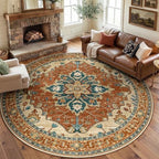 RELEANY Washable Area Rug, Round 8ft by RELEANY