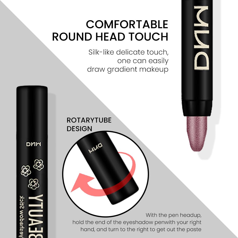 evpct Orchid Shimmer Cream Eye Shadow Brightener Sticks Set for Eyes, Orchid Shimmery Matte Pencil Eye shadow Applicator Stick Pen Palette Makeup Waterproof sombras en crema para ojos 26#