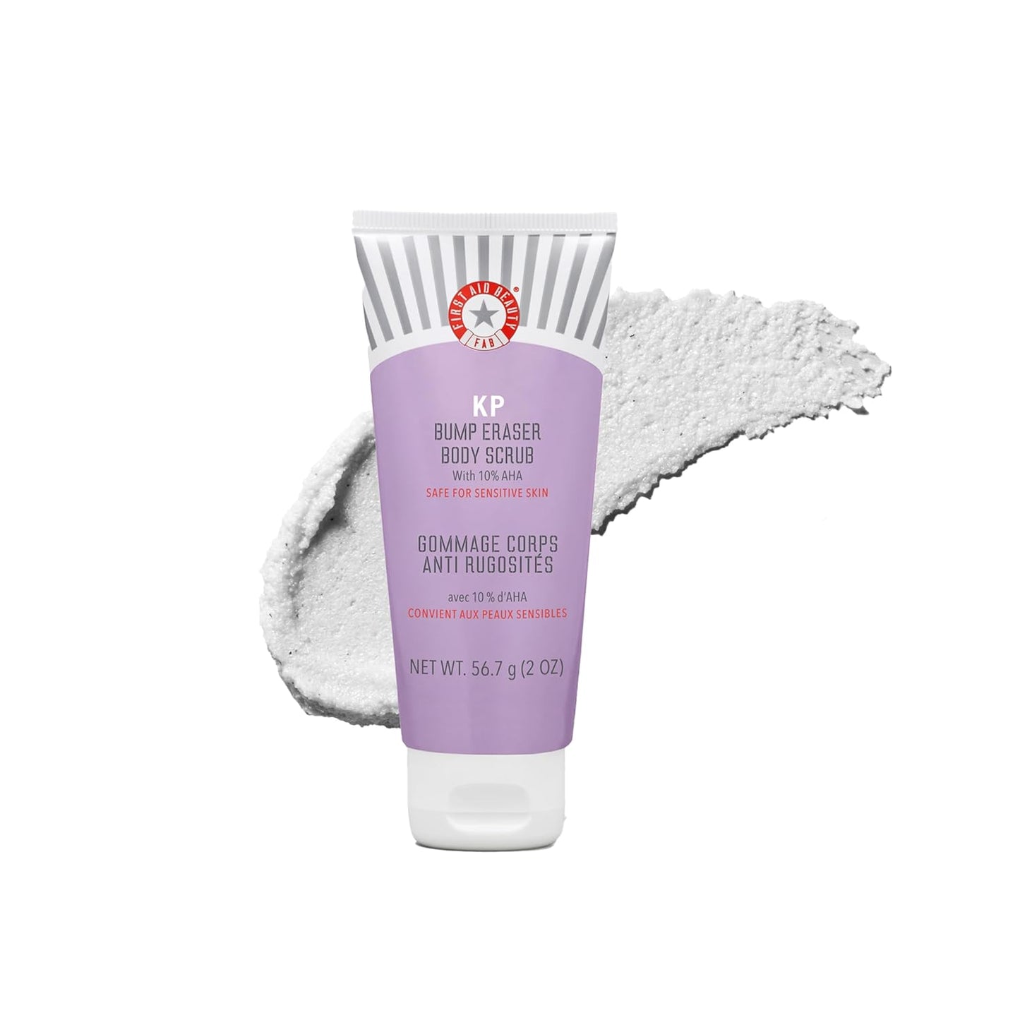 First Aid Beauty - KP Bump Eraser Body Scrub with 10% AHA, Keratosis Pilaris Skin Exfoliator with Glycolic and Lactic acids, Helps Reduce Chicken Bumps, Safe for Sensitive Skin, 2 oz