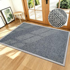 Braided Rug Doormat Grey 31"x47", Non‑Slip Rug by winolive