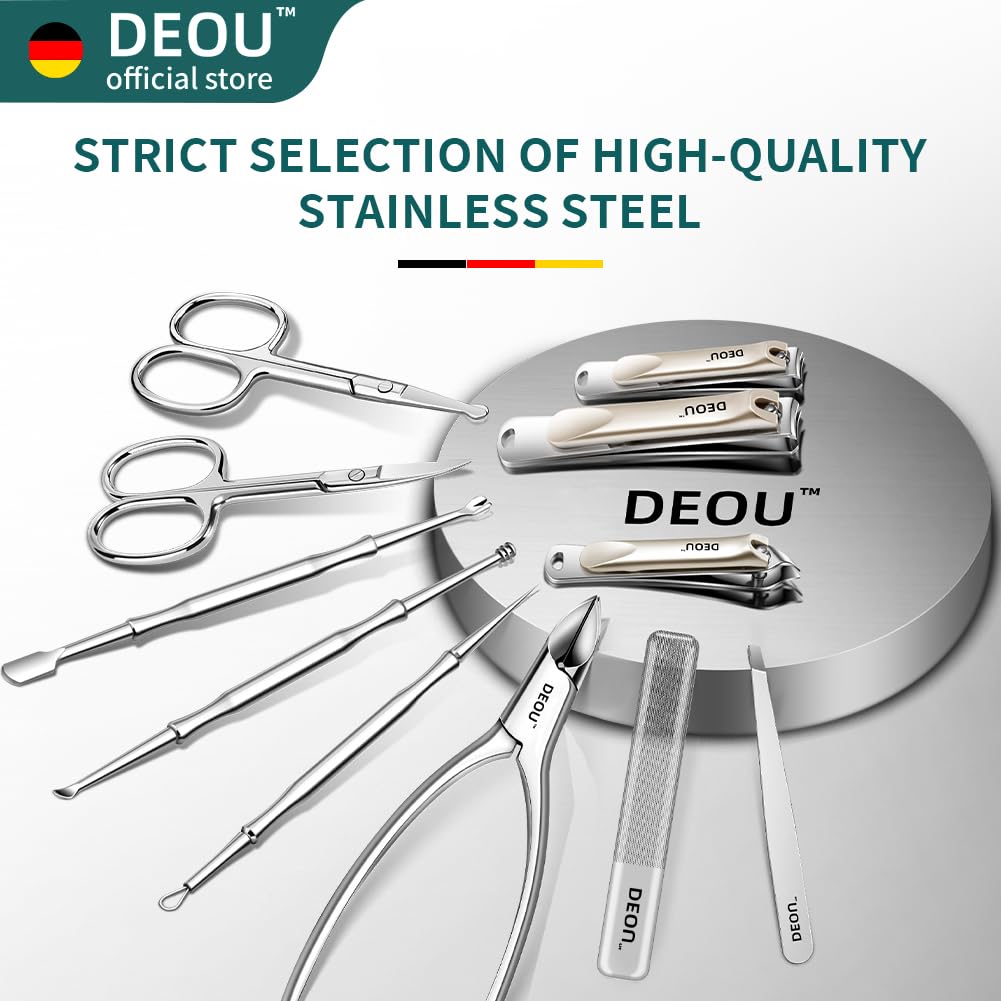 Kit Grooming Nail Clippers Set 11 in 1 Stainless Steel Professional Manicure Kit Nail Clippers Set for Women, 11pcs Luxurious Personal Care Manicure Nail Gift Set for Travel or Home