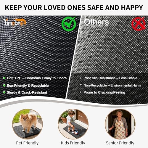 Yimobra Indoor Outdoor Mats for Front Door, Mix Grey - Image 3