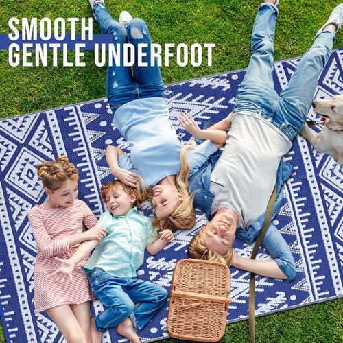 OLANLY Outdoor Rug 9x12 ft Waterproof Reversible Boho Mat - Image 5