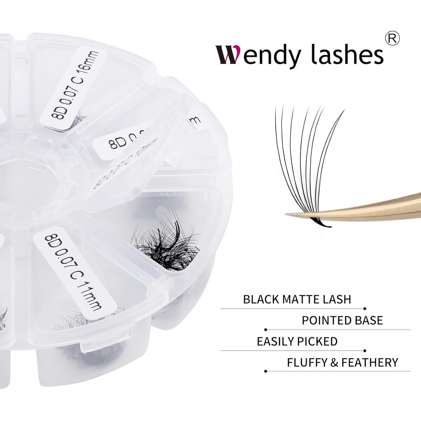 Pre-made Fans Eyelash Extension 500+8D Loose Volume Fans D Curl Premade Volume Fans 9-16mm
