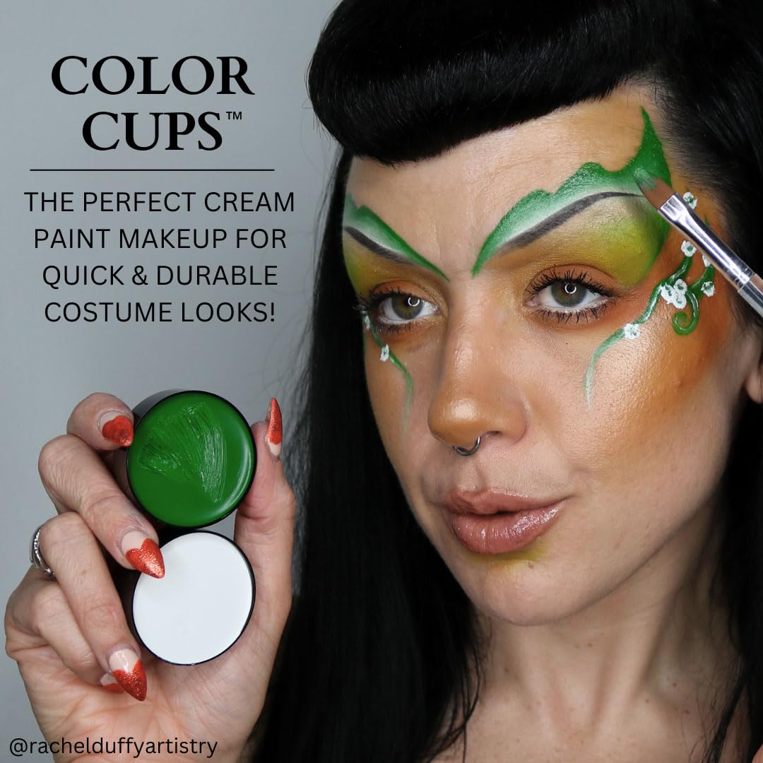 Mehron Makeup Color Cups | Stage, Foundation, Face Paint, Body Paint, Halloween | Face Paint Makeup | Greasepaint .5 oz (14 g) (Yellow)