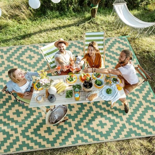 Kalafun Outdoor Patio Plastic Straw Rug, 8x10 ft - Image 5