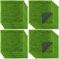 TURSTIN 18 Pieces Artificial Grass Mat 12 x 12 Inch Synthetic Grass Square Mats by TURSTIN
