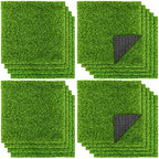 TURSTIN 18 Pieces Artificial Grass Mat 12 x 12 Inch Synthetic Grass Square Mats by TURSTIN