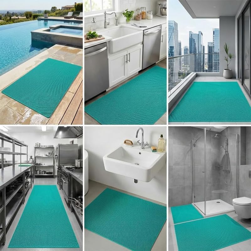 Anti Slip Drainage Mat Cutable Pool Flooring Bathroom Mats 4FTX18FT PVC Mesh - Image 5