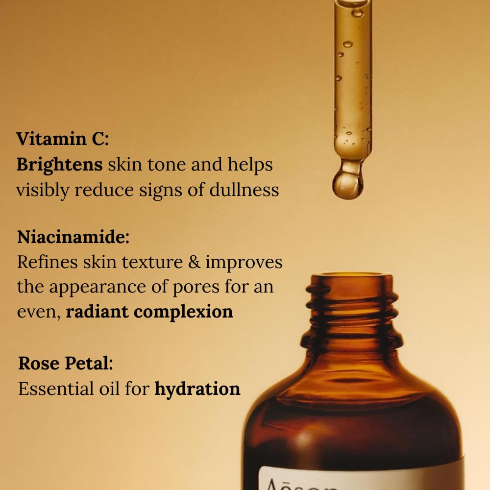 Aesop Lucent Facial Concentrate | Lightweight Vitamin C Facial Serum for Replenished, Hydrated, and Balanced Skin | 2.1 Oz