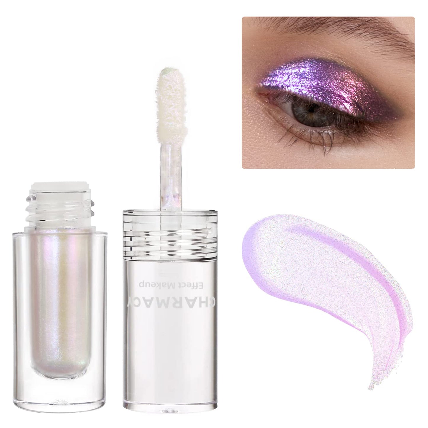 CHARMACY Liquid Duochrome Eyeshadow, Multi-Dimensional Eye Looks, Long Lasting Glitter Eye Shadow Sets Metallic Pigments, Quick Drying, Sparkling Shiny Eye Makeup for Beginners, 1.6g (#11)