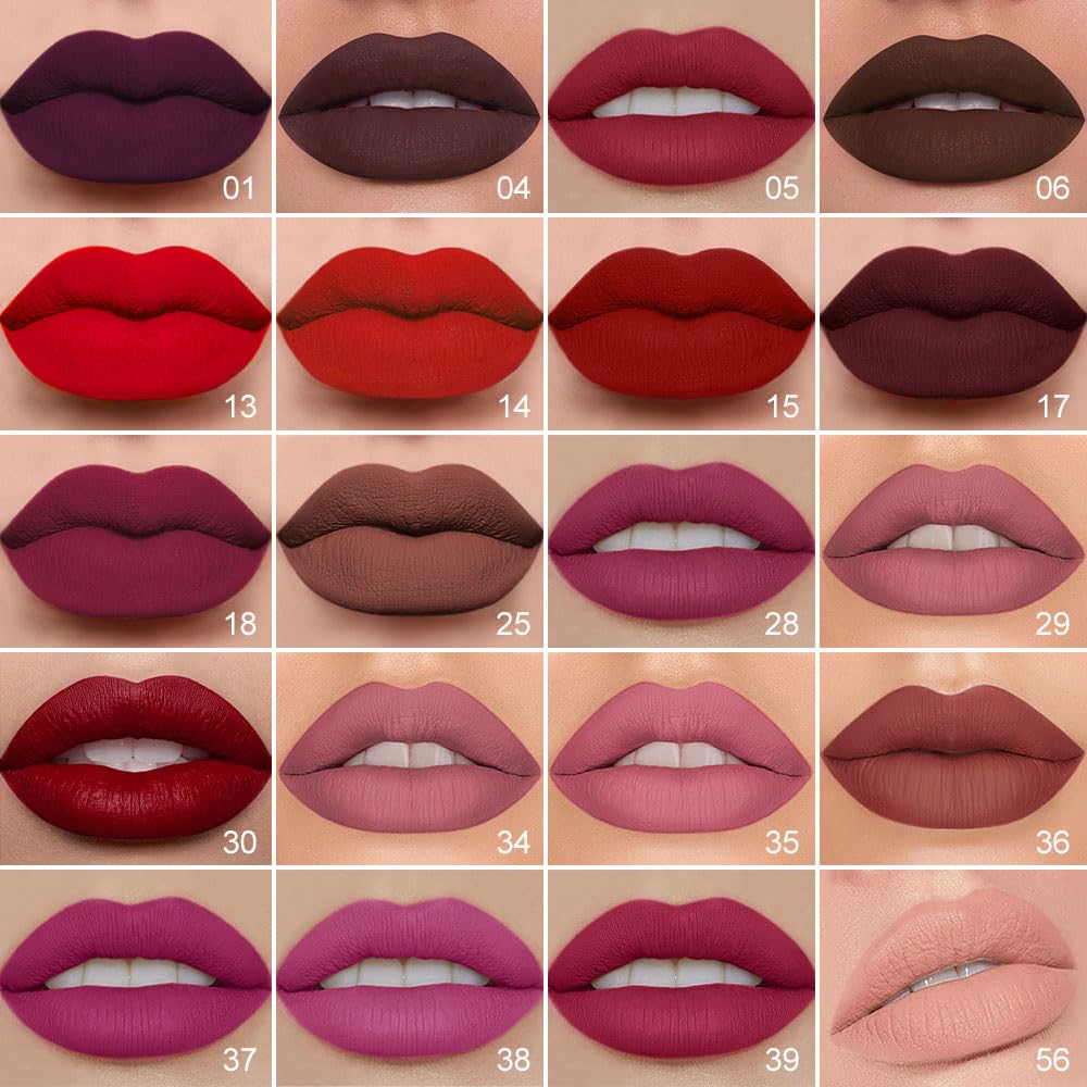 evpct 1Pcs Bright Pure Nude Pink Matte Lip Liner and Liquid Lipstick Stain Makeup Set for Women, Nude Long Lasting Smudge Proof Lipstick labiales matte mate larga duracion listip 24 hours originales