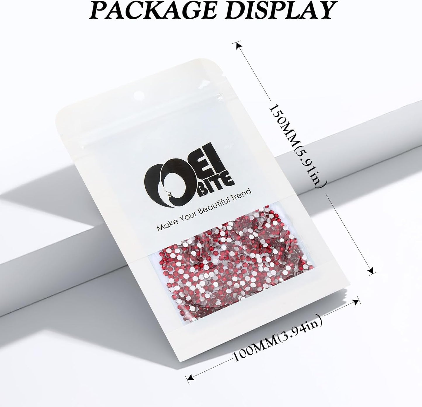 Siam Flatback Rhinestones, Glass Rhinestones for Nail Art and Craft, Glue Fix, Loose Crystal Gemstones(Siam, SS6, 2880pcs, 1.9-2.0mm)