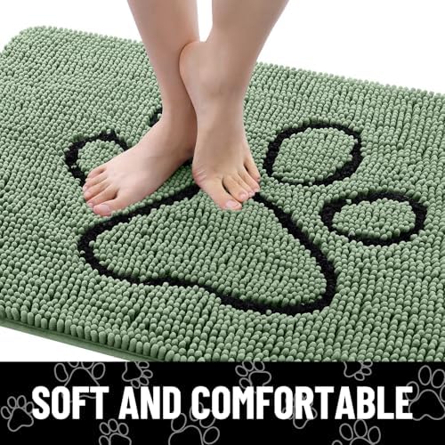 Smiry Dog Door Mat for Muddy Paws, Absorbent Non Slip Dirt Trapper - Image 4