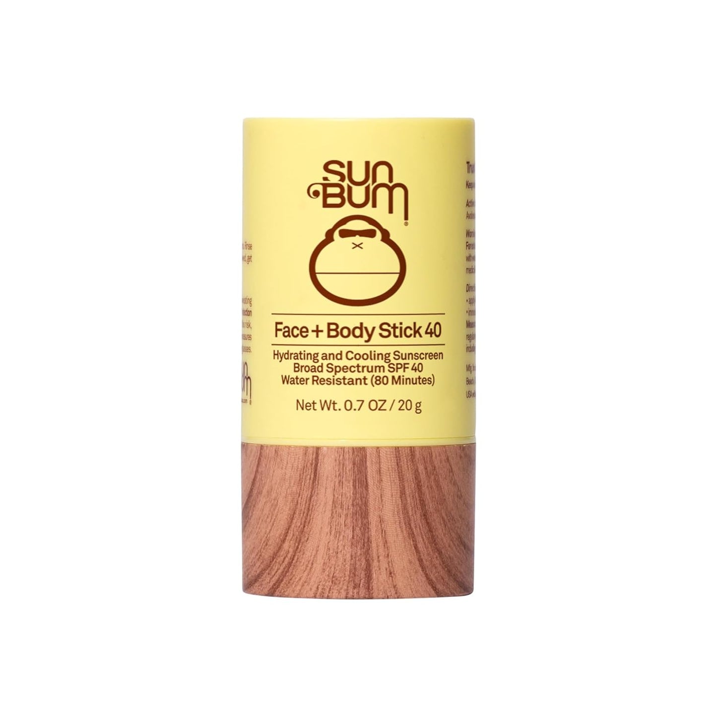 Sun Bum Original SPF 40 Face and Body Sunscreen Stick - Water resistant Broad Spectrum Facial Sunscreen - Hawaii 104 Act Compliant (Made Without Octinoxate & Oxybenzone) - Travel Size - 0.7 oz