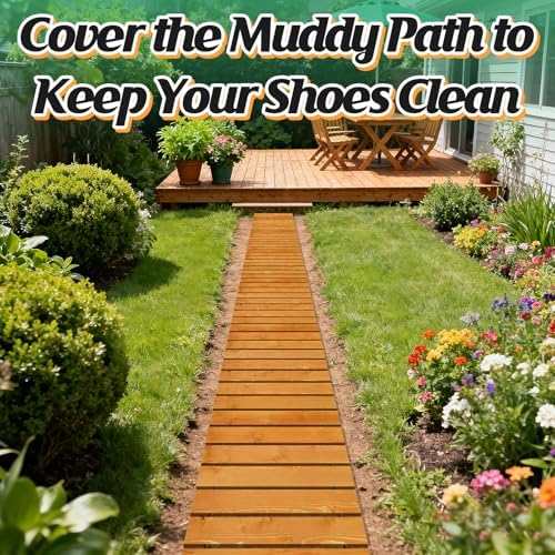 MEWTOGO 12ft Wooden Garden Pathway, Pool Walkway - Image 5