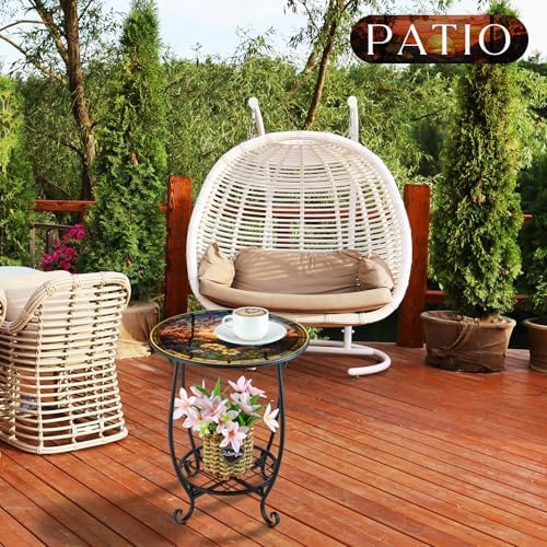 Cinnvoice Outdoor Side Table Small End Patio Porch Table - Image 5