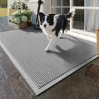 Front Door Mat Outside Entrance Drainage Doormat Grey 24"x36" by QiCaiJia