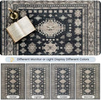 2x10 Runner Rug Washable Non Slip Boho Floor Mat - Image 6
