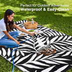 OLANLY Outdoor Rug 5x8 ft Waterproof Reversible Leaf Mat - Image 3