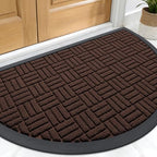OLANLY Half-Circle Front Door Mat 29.5x17, Heavy-Duty Rubber Doormat by OLANLY
