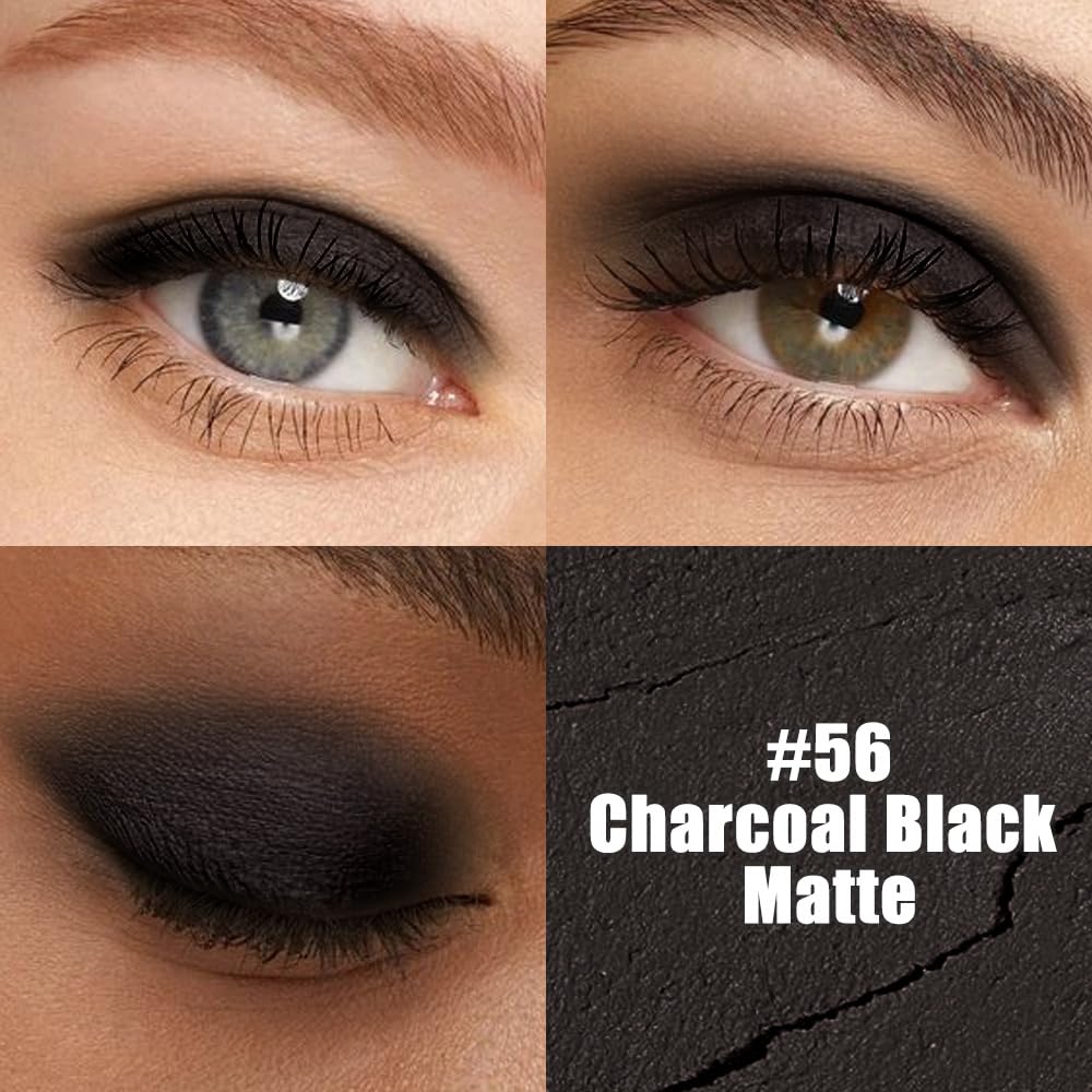 Kaely Cream Eye Shadow Sticks, Charcoal Black Matte Eyeliner Pencil Eyeshadow Palette Makeup, Eye Highlighter Brightener Stick for Older Women Waterproof Pigmented, sombras para ojos, New-56