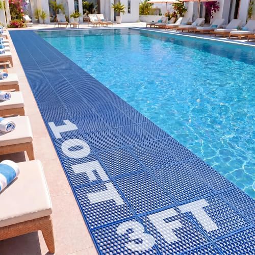 Tondiamo Pool Mats Non Slip Drainage Floor Pool Deck Mats, 3X 10 Ft by Tondiamo
