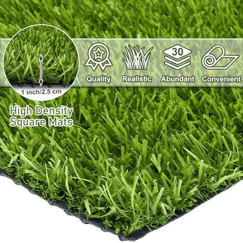 TURSTIN 30 Pcs Artificial Grass Mat, 12 x 12 Inch Synthetic Turf Squares - Image 3