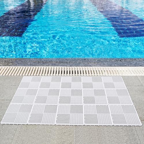 9 Pack Modular Interlocking Tiles Double Non-Slip 12"x12" White - Image 2
