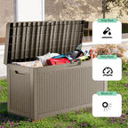 DRATO 70 Gallon Outdoor Storage Box Waterproof, Lockable Resin Deck Box - Image 6