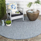 SAFAVIEH Courtyard Outdoor Round Rug 4', Modern Navy & Grey CY8022-36821 by Unknown