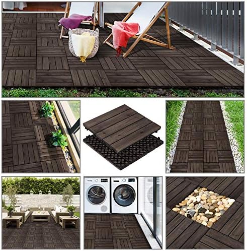Yaheetech 11PCS Interlocking Deck Tiles Outdoor Patio Floor - Image 2