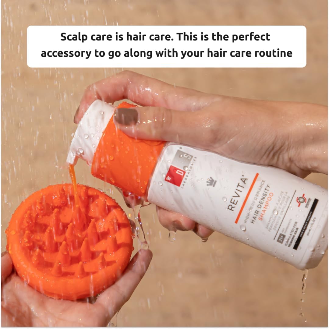 DS Labs Revitalizing Scalp Brush - Silicone Shampoo Massager for a Cleaner, Fresher, Feeling Scalp, Lifts Build Up & Boosts Lather, Ergonomic, Water Resistant, for All Hair Types
