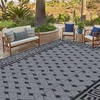 SAND MINE Reversible Mats, Plastic Straw Rug, Modern Area Rug, Large Floor Mat by SANDMIND
