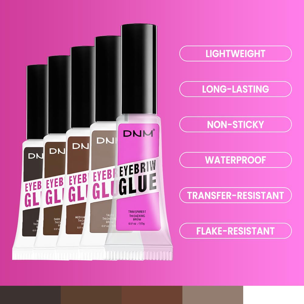 Kaely PROFESSIONAL MAKEUP Brow Glue, Tinted Eyebrow Gel, Eyebrow Mascara Waterproof, gel para cejas a prueba de agua, Eye Brow Fast Sculpt, Vegan & Cruelty-Free, 2Pcs-05 Black