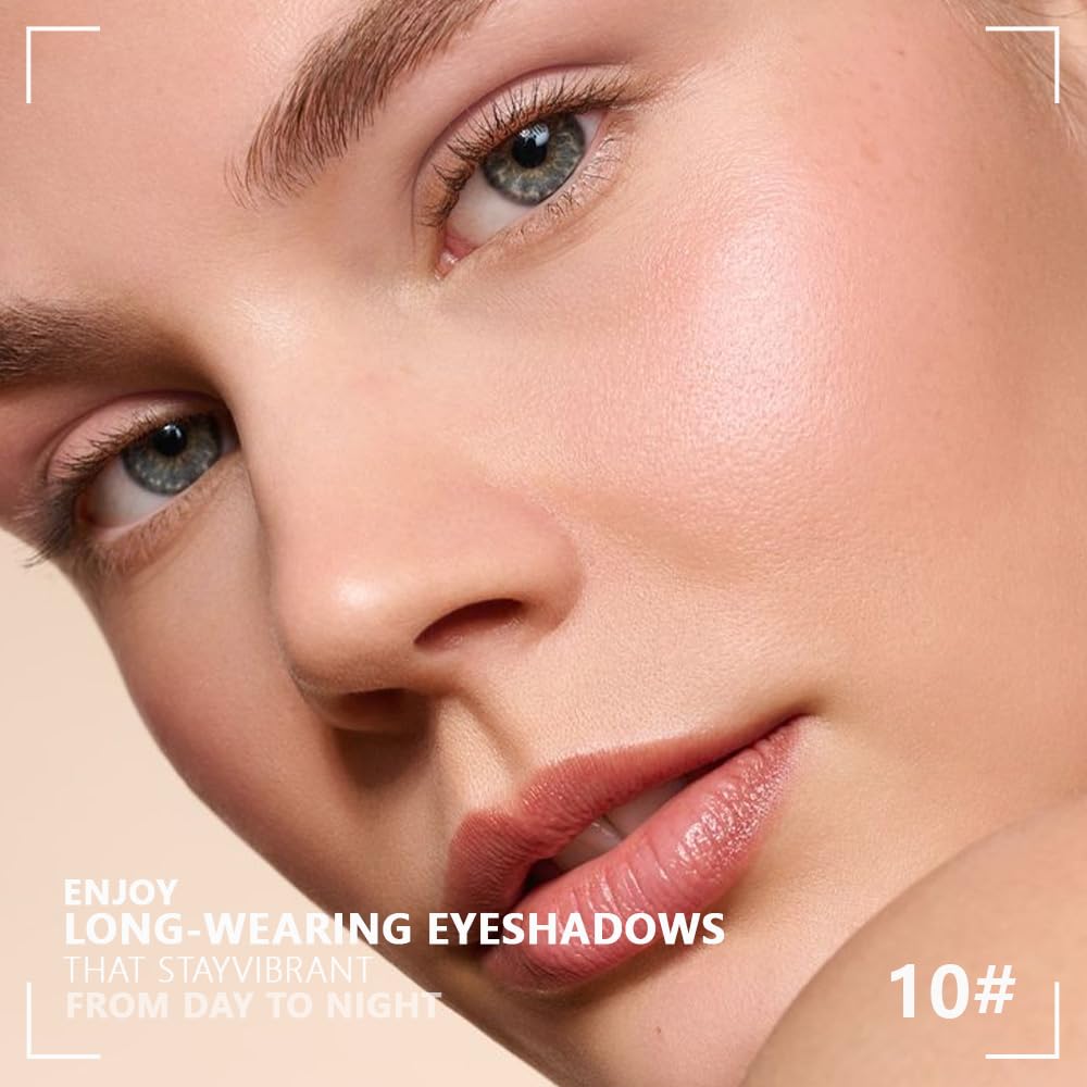 4 Colors Light Beige Nude Pink Ivory Eye Shadow Powder Palette Makeup, Neutral Matte Shimmer Cream Quad Eyeshadow Palette for Women Highly Pigmented Waterproof, paleta de sombras de ojos, Vegan