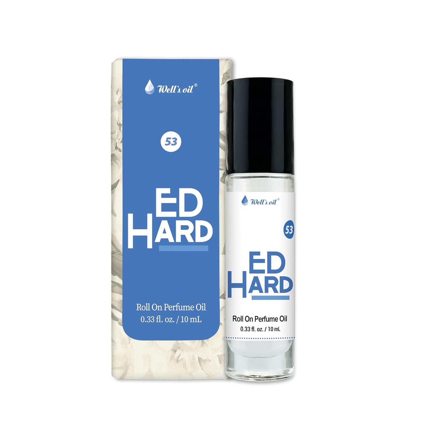 Well's Oil Roll-On Perfume Oil (ED Hard) | Crisp Aquatic Notes | Long-Lasting | Paraben-Free | 0.33 Fl Oz / 10 ml