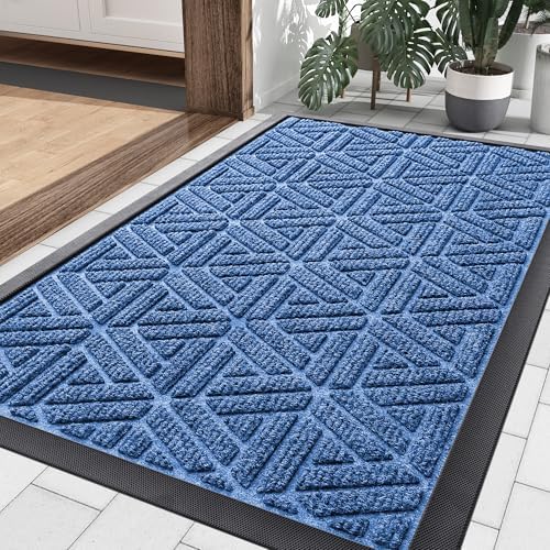 Smiry Front Door Mat Outside Entrance, Low Profile Rubber Doormat by Smiry