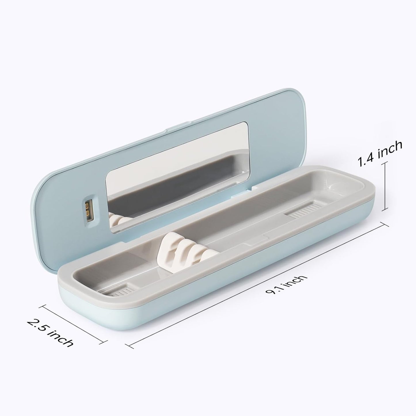 Toothbrush Holder, Toothbrush Cleaner Case, Portable USB Charging Toothbrush Cover with U V-C Light, Travel Toothbrush Holder (Blue-Large)