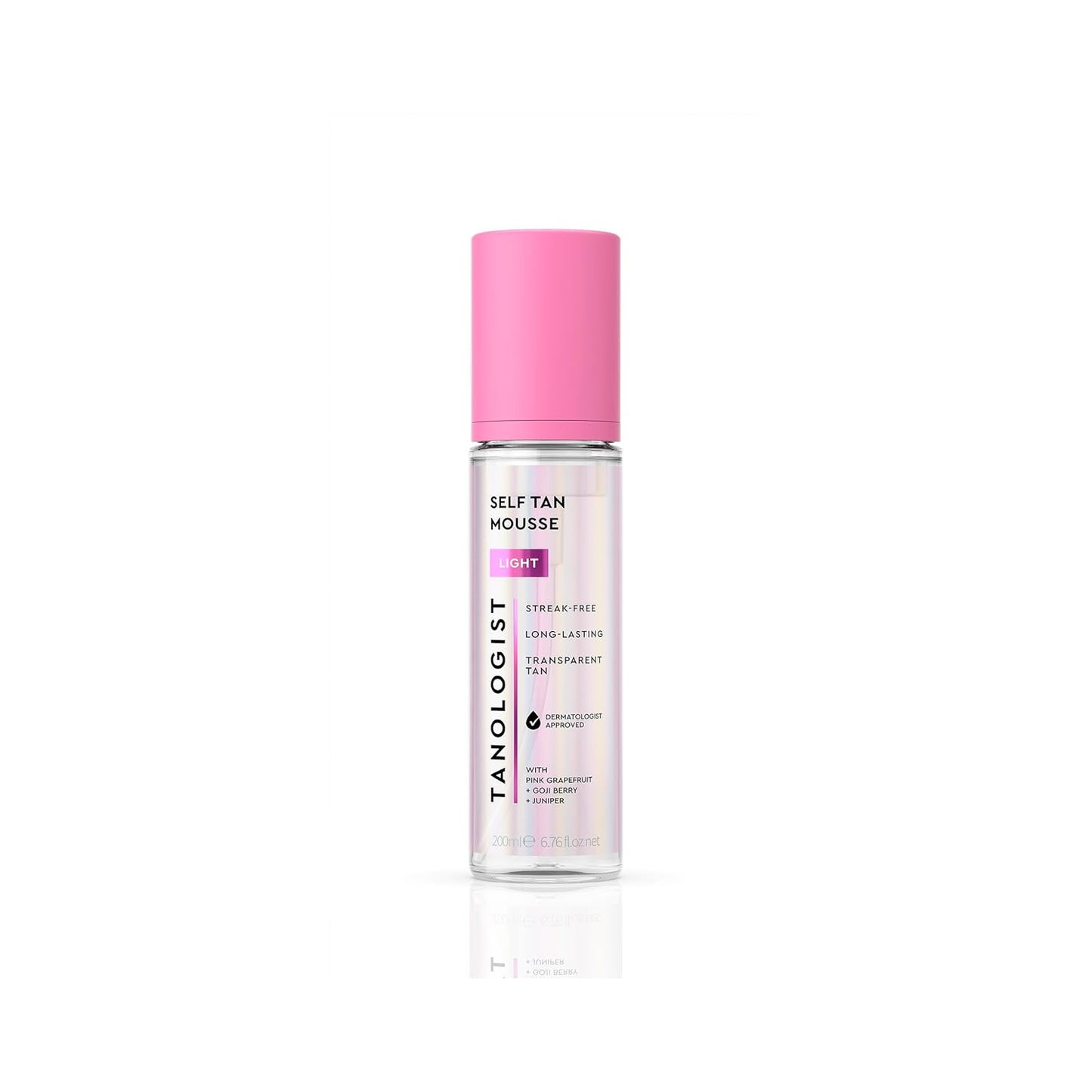 Tanologist Light Self Tan Mousse, Clear Self-Tanning Mousse, Streak-Free, Natural Glow, No Fake Tan Smell Or Orange Tone, Long Lasting, Clean Ingredients, Vegan, 6.76 fl. oz/200 ml Bottle