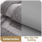 Color&Geometry Mini Gray Bathroom Rugs 24x16, Extra Soft Absorbent Microfiber - Image 6