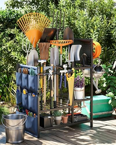 Garden Tool Organizer with Pegboard, Yard Tool Holder Standing - Image 6