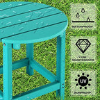 LZRS Round Adirondack Patio Side Table End Table, Outdoor Side Tables - Image 4