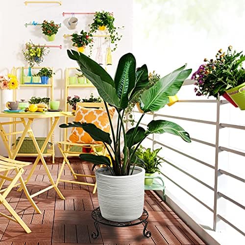 NSYOOMH 1 pack 10"-12" Metal Plant Stand Outdoor, - Image 2