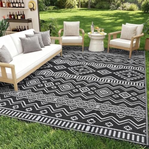 Garvee Large Outdoor Rug Waterproof Reversible Geometric Pattern, Stain by Garvee