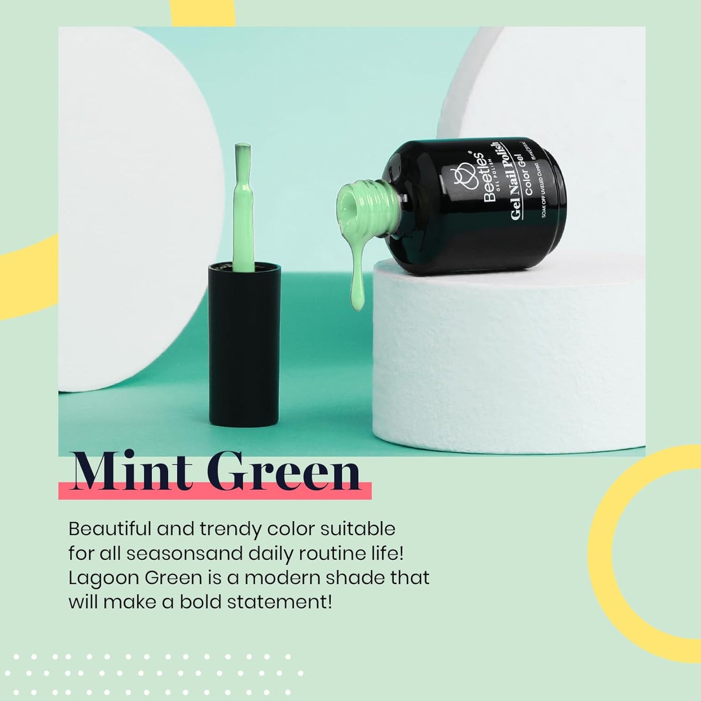 Beetles Gel Nail Polish 15ml Green Gel Polish Pastel Mint Green Color Gel Polish Soak off Uv Led Nail Lamp Nail Art Manicure Salon Salon DIY Gel Nail Design