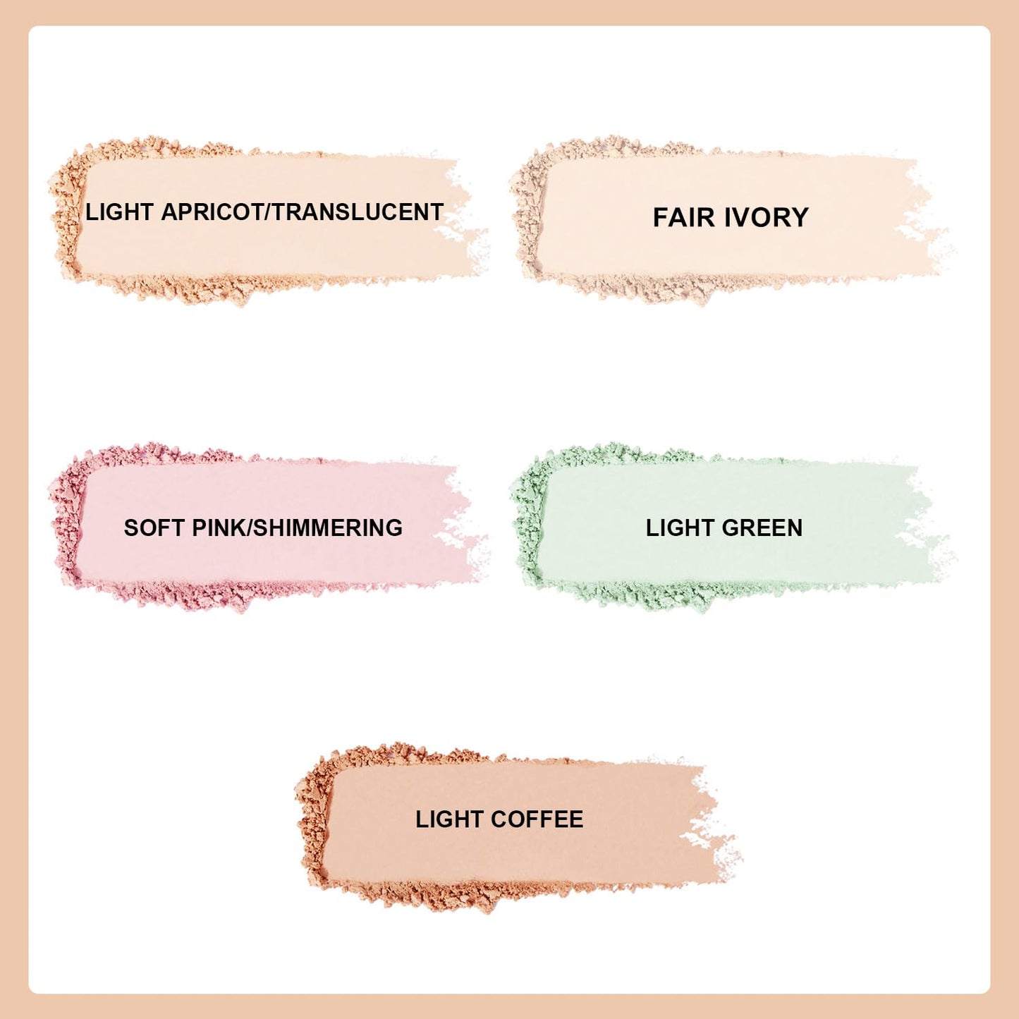ROUSE Setting Powder Lightweight Loose Powder Finishing Powder Long-Lasting Face Powder Waterproof with Soft Mushroom Powder Puff & Mirror, Matte Finish,0.28 Oz (Light Apricot/Translucent)